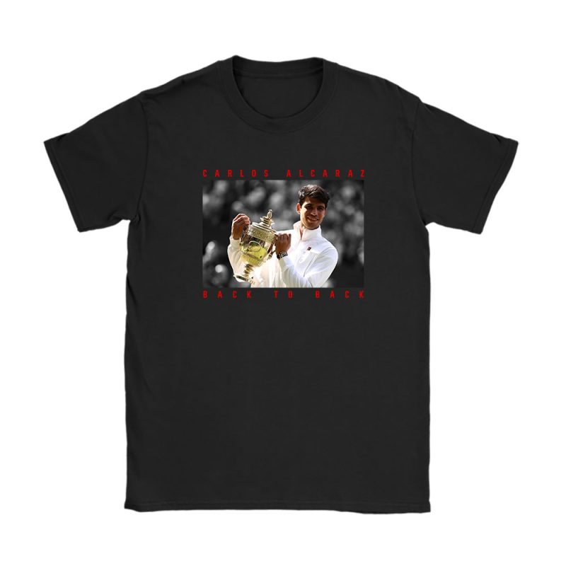 Carlos Alcaraz Winner Wimbledon 2024 X Alcarazarmy X Back To Back Unisex T-Shirt Cotton Tee TAT12567