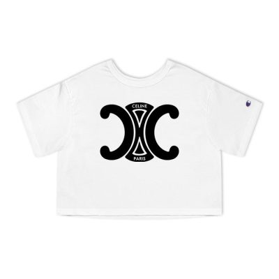 Celine Paris Logo Luxury Champion Lady Crop-Top T-Shirt CTB2781