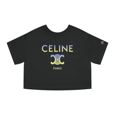 Celine Paris Logo Luxury Champion Lady Crop-Top T-Shirt CTB2784