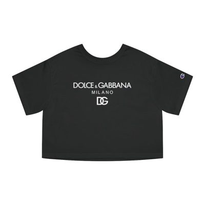 Dolce & Gabbana Milano Logo Luxury Champion Lady Crop-Top T-Shirt CTB2819