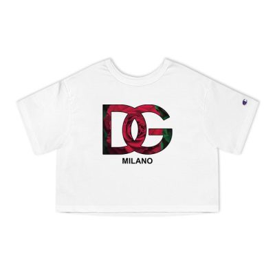 Dolce & Gabbana Milano Rose Logo Luxury Champion Lady Crop-Top T-Shirt CTB2820
