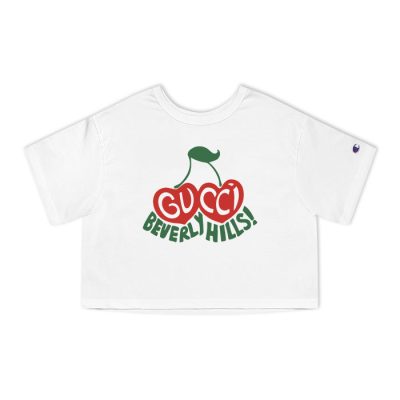 Gucci Beverly Hills Logo Champion Lady Crop-Top T-Shirt NTB2190