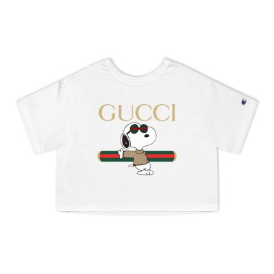 Gucci Snoopy Champion Lady Heritage Crop-Top T-Shirt CTB058