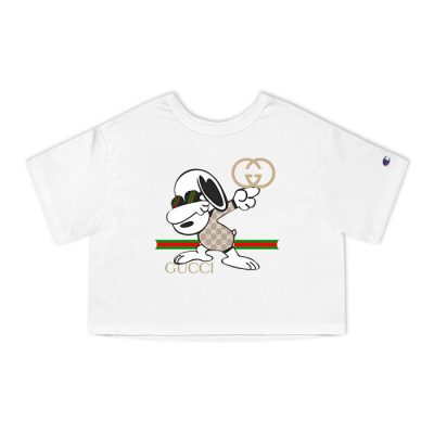 Gucci Snoopy Dabbing Champion Lady Heritage Crop-Top T-Shirt CTB028