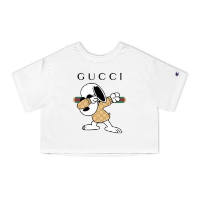 Gucci Snoopy Dabbing Champion Lady Heritage Crop-Top T-Shirt CTB057