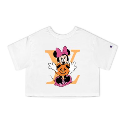 Louis Vuitton Logo Luxury Halloween Minnie Mouse Champion Lady Heritage Crop-Top T-Shirt CTB102