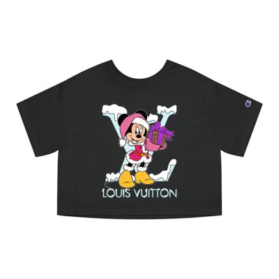 Louis Vuitton Logo Luxury Monogram Canvas Pattern Minnie Mouse Champion Lady Heritage Crop-Top T-Shirt CTB129