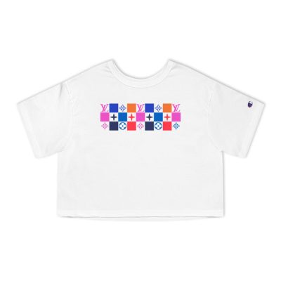 Louis Vuitton Logo Luxury With Color Monogram Champion Lady Heritage Crop-Top T-Shirt CTB199