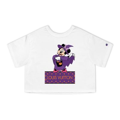 Louis Vuitton Monogram Canvas Pattern Halloween Minnie Mouse Champion Lady Heritage Crop-Top T-Shirt CTB101