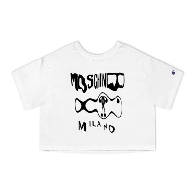 Moschino Milano Graffiti Champion Lady Crop-Top T-Shirt CTB2897