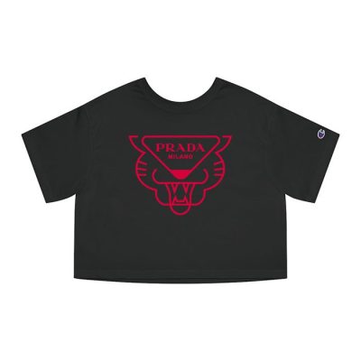 Prada Logo Luxury Champion Lady Crop-Top T-Shirt CTB2547
