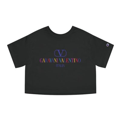Valentino Garavani Italia Logo Luxury Champion Lady Crop-Top T-Shirt CTB2406