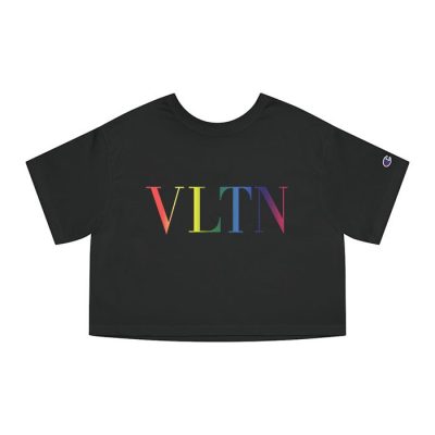 Valentino Vltn Multi Colour Logo Champion Lady Crop-Top T-Shirt CTB2391