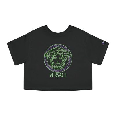 Versace Medusa Luxury Logo Champion Lady Crop-Top T-Shirt CTB2588