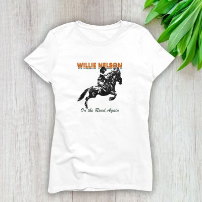 Willie Nelson Route 66 Off On The Road Again Lady T-Shirt Women Tee LTL10817