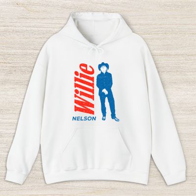 Willie Nelson Standing Guitar Blue Unisex Hoodie TAH10826