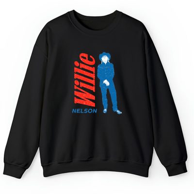 Willie Nelson Standing Guitar Blue Unisex Sweatshirt TAS10826