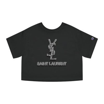 Yves Saint Laurent Diamond Logo Luxury Champion Lady Crop-Top T-Shirt CTB2729