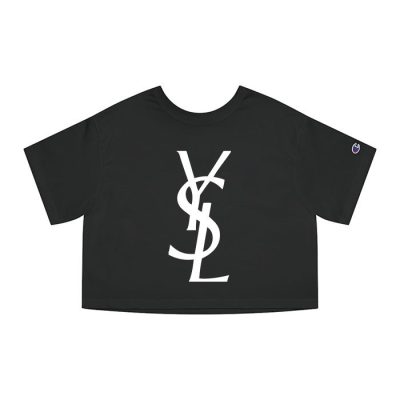 Yves Saint Laurent Logo Luxury Champion Lady Crop-Top T-Shirt CTB2715