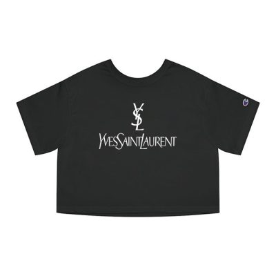 Yves Saint Laurent Logo Luxury Champion Lady Crop-Top T-Shirt CTB2716