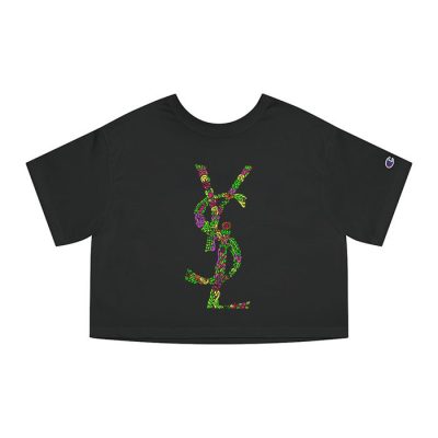 Yves Saint Laurent Lollipops Logo Luxury Champion Lady Crop-Top T-Shirt CTB2727