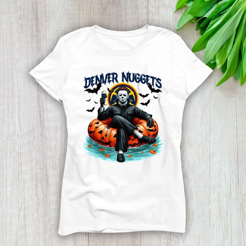 Denver Nuggets x Halloween Masquerade NBA x Michael Myers Masked Killer Lady T-Shirt Women Tee LTL15826