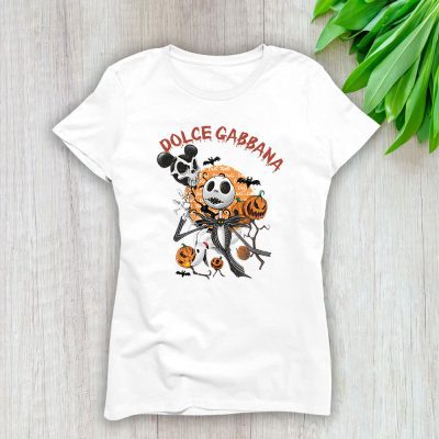 Disney Nightmare On The Main Street Jack Skellington Dolce & Gabbana Lady T-Shirt Women Tee LTL14658