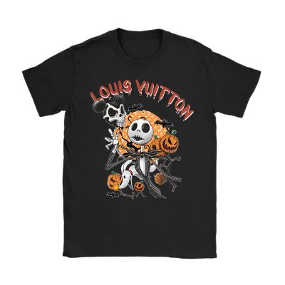 Disney Nightmare On The Main Street Jack Skellington Louis Vuitton Unisex T-Shirt Cotton Tee TAT14660