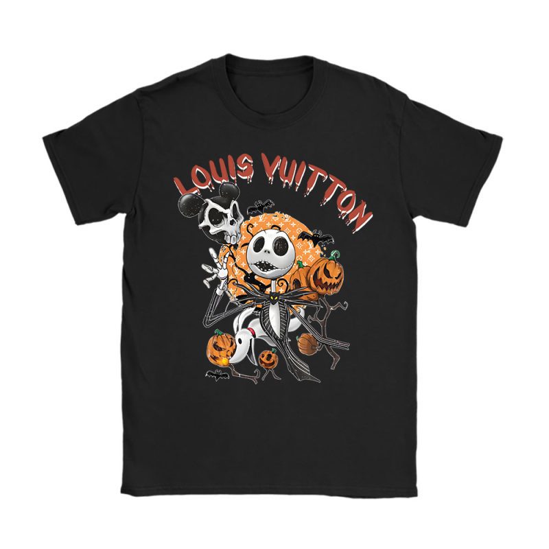 Disney Nightmare On The Main Street Jack Skellington Louis Vuitton Unisex T-Shirt Cotton Tee TAT14660