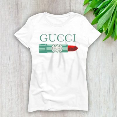 Gucci Lipstick Print Cotton Gucci Lady T-Shirt Women Tee LTL15083