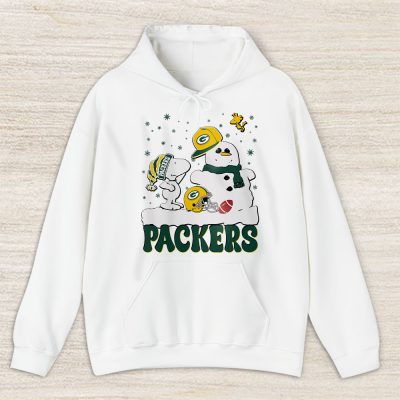 Green Bay Packers Merry Christmas NFL Gift For Fan Christmas Snoopy And Snow Man Unisex Hoodie TAS20577