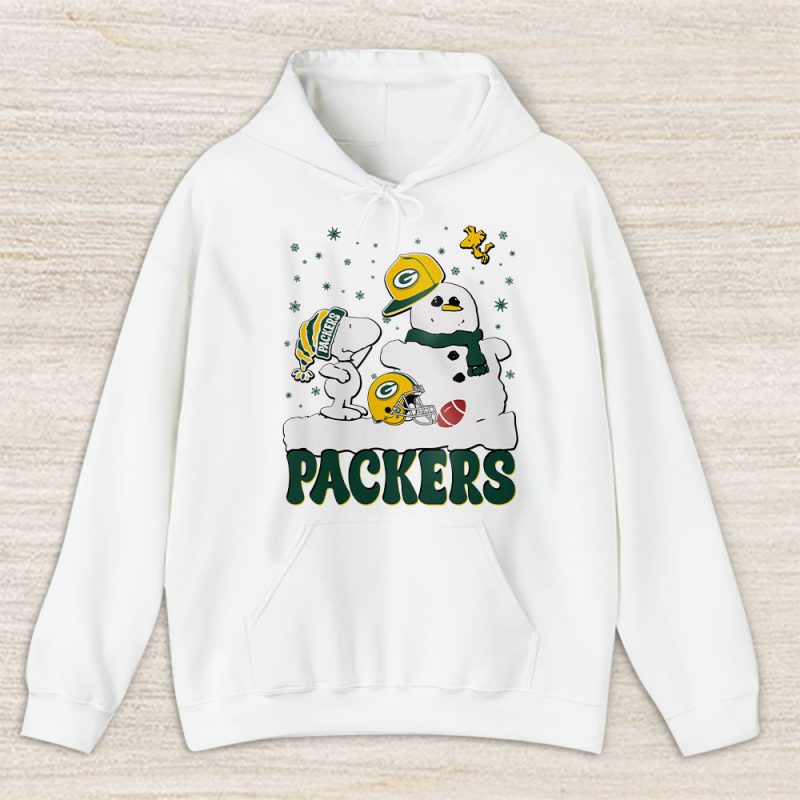 Green Bay Packers Merry Christmas NFL Gift For Fan Christmas Snoopy And Snow Man Unisex Hoodie TAS20577
