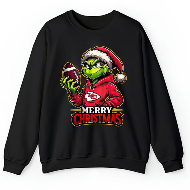 Kansas City Chiefs Merry Christmas NFL Gift For Fan Cute Grinch Unisex Sweatshirt TAH20700