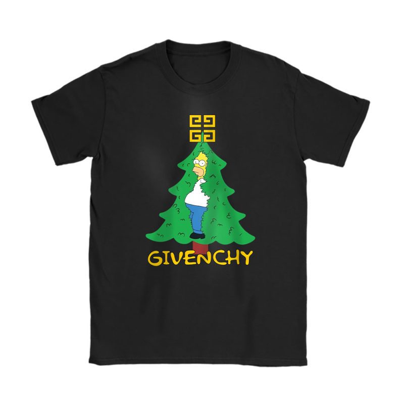 Homer Simpson Christmas Tree Givenchy Unisex T-Shirt Cotton Tee TAT23334