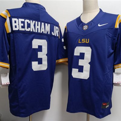 LSU Tigers #3 Odell Beckham Jr. Blue F.U.S.E. Stitched Jersey
