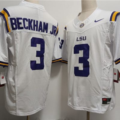 LSU Tigers #3 Odell Beckham Jr. White F.U.S.E. Stitched Jersey