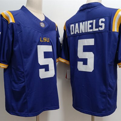 LSU Tigers #5 Jayden Daniels Blue F.U.S.E. Stitched Jersey