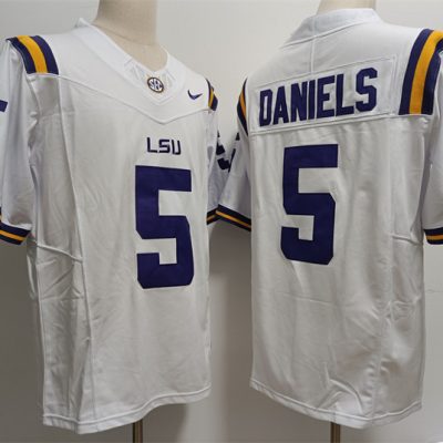 LSU Tigers #5 Jayden Daniels White F.U.S.E. Stitched Jersey