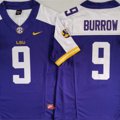 LSU Tigers #9 Joe Burreaux Purple/White F.U.S.E. Stitched Jersey