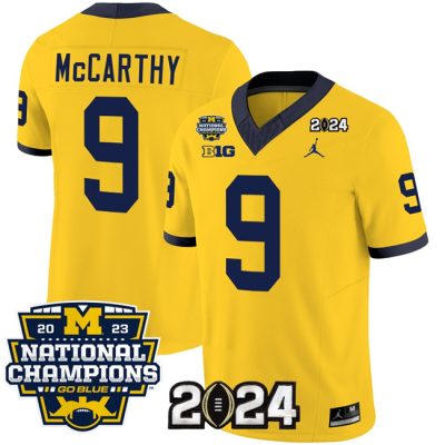 Michigan Wolverines ACTIVE PLAYER Custom Yellow 2024 F.U.S.E. With 2023 National Champions Patch Stitched Jersey