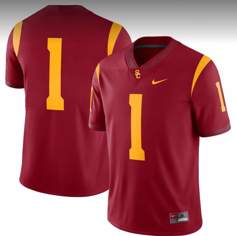 USC Trojans #1 Red Game Stitched Jersey