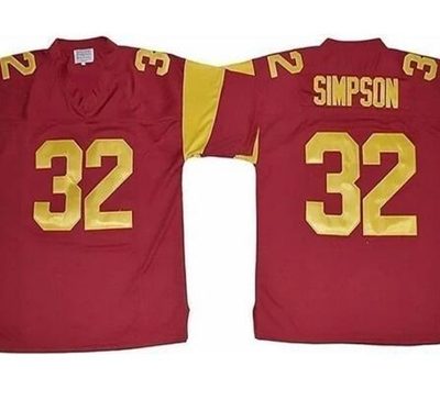 USC Trojans #32 O.J. Simpson Red Throwback Stitched Jersey