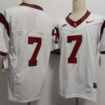 USC Trojans #7 Miller Moss 2024 F.U.S.E. No Name White Stitched Jersey