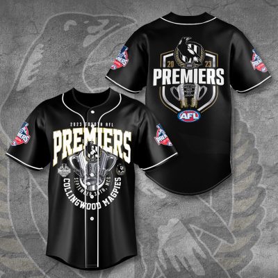 2023 AFL Premiers Collingwood FC Baseball Jersey BJG1592