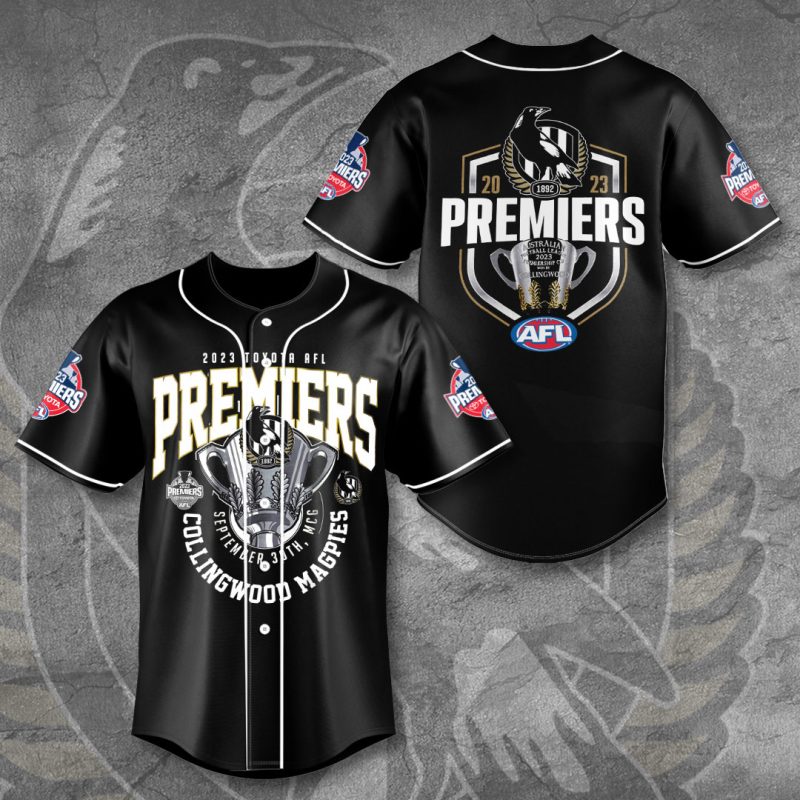 2023 AFL Premiers Collingwood FC Baseball Jersey BJG1592