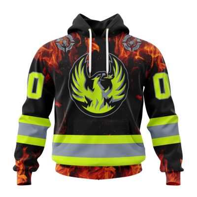 AHL Coachella Valley Firebirds Design Honoring Firefighters Unisex Hoodie