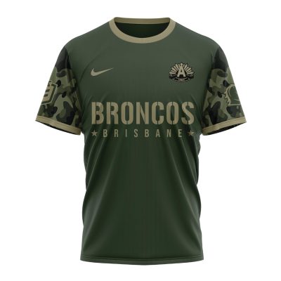 Brisbane Broncos NRL x Anzac Day Limited Edition Performance Unisex T-Shirt 2025