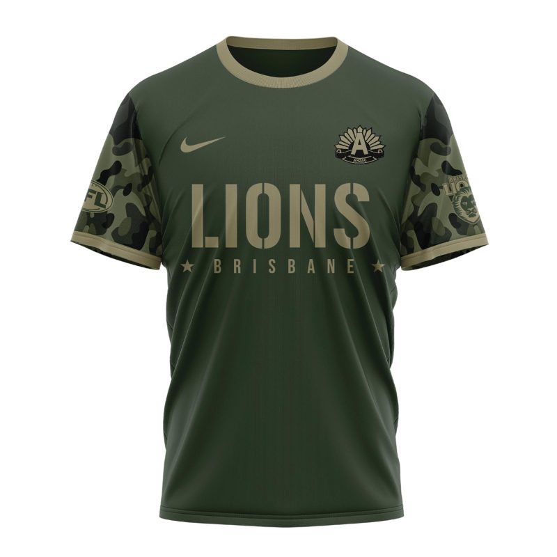 Brisbane Lions AFL x Anzac Day Limited Edition Performance Unisex T-Shirt 2025