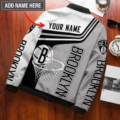 Brooklyn Nets Personalized Bomber Jacket BJA1500