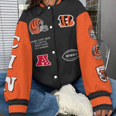 Cincinnati Bengals National Football League Varsity Jacket Baseball Button Jacket BJA1126